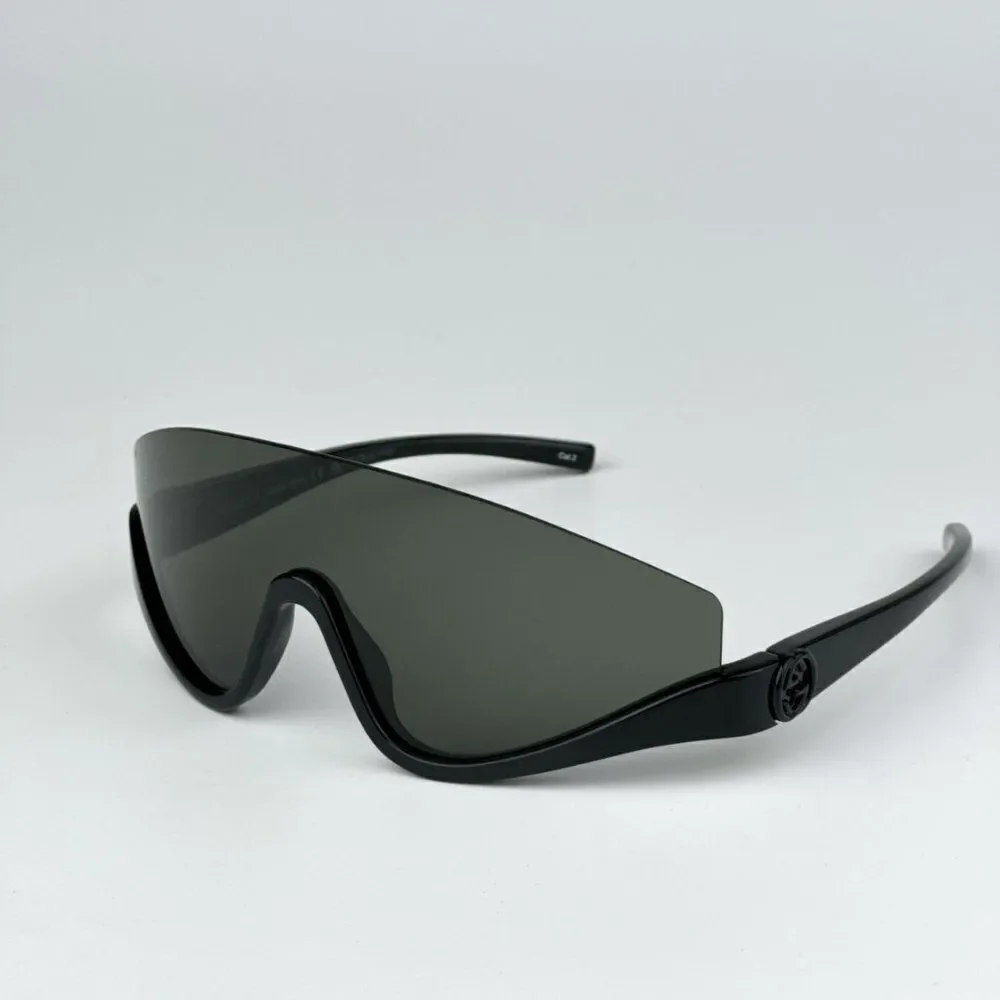 NEW Gucci GG1650S 001 Black Grey Unisex Shield Mask Sunglasses GG 1650S
